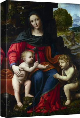 Vista 12 de wall26 Lienzo impreso para pared, diseño de Salomé y San Juan Bautista, por Solario, Historia del Renacimiento, ilustraciones de bellas artes, arte