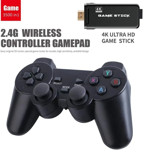Vista 3 de Swallow Wireless Game Joystick Controller, HDMI 4K Game Stick Dobles Wireless Video Game Console Sistema de código abierto 64GB 10000 Juegos gratis