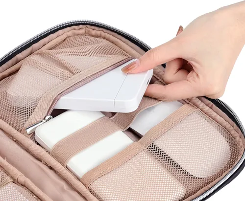 Vista 4 de BELALIFE Organizador electrónico, bolsa portátil para cables de viaje, almacenamiento técnico para cable, cargador, teléfono, auriculares, disco
