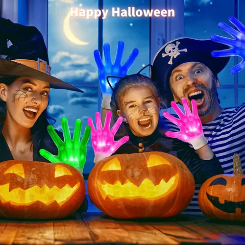 Vista 6 de Cool Fun Toys for 3-12 Year Old Boys Girls Flashing LED Light Gloves Glow Gloves Autism Toys for Age 3-12 Boys Girls Birthdays Halloween Christmas