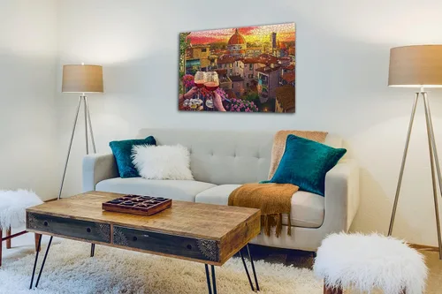 Vista 5 de Ravensburger Cozy Wine Terrace - Rompecabezas de 500 piezas de gran formato Tecnología única Softclick Acabado mate premium Ideal para todas