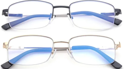Vista 5 de Newbee Fashion Gafas de lectura multifocales progresivas con bloqueo de rayos azules, brazo de titanio con memoria