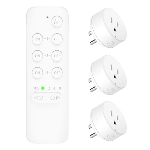 Vista 105 de NineLeaf - Enchufe de salida de control remoto, interruptor de luz de encendido y apagado inalámbrico desmontable 500FT Light Plug Decorator
