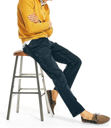 Vista 4 de Nautica Jeans de mezclilla de ajuste relajado para hombre, Azul