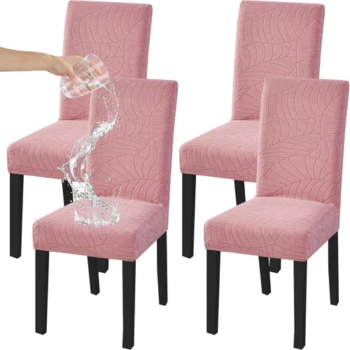 Vista 77 de HZDHCLH Juego de 4 fundas para sillas de comedor color burdeos, fundas elásticas de elastano para sillas Parsons, paquete de 4, fundas de asiento