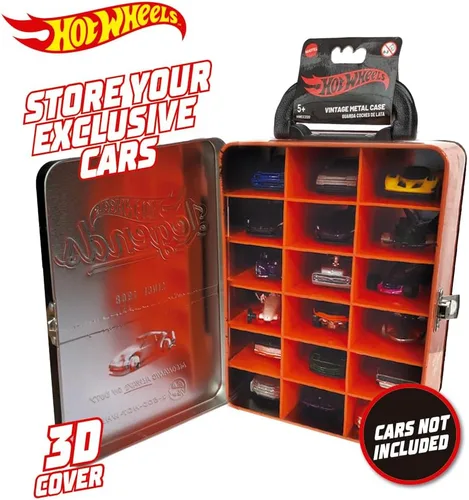 Vista 2 de Hot Wheels maleta vintage metalizado naranja para 18 coches 03353 CEFA