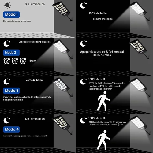 Vista 4 de FEIERYA Luces solares para exteriores, luces solares impermeables IP66 con sensor de movimiento y control remoto, lámparas de calle de 6500 K