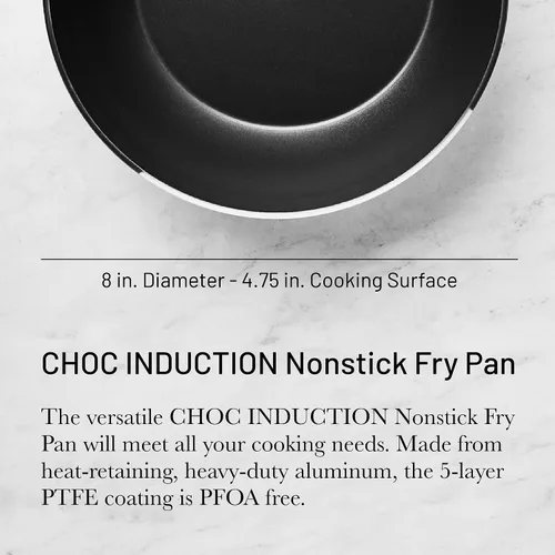 Vista 2 de De Buyer CHOC INDUCTION - Sartén antiadherente de 8 pulgadas, revestimiento de PTFE de 5 capas, resistente a la deformación y los arañazos