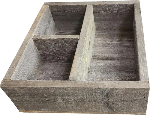 Vista 7 de Estante cuadrado de madera reciclada, madera rústica envejecida, fabricado en los Estados Unidos