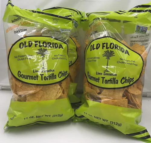Vista 6 de Old Florida Gourmet Lime Sensation - Chips de tortilla – Paquete de cuatro (4) – Delicioso chip sin OMG hecho sin conservantes
