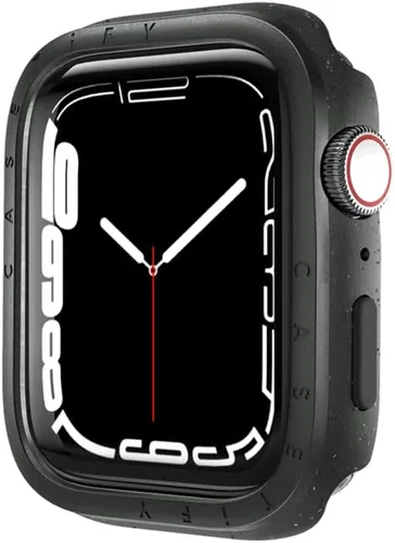 Vista 2 de CASETiFY Funda para Apple Watch [Bisel de Aluminio Cepillado] Compatible con Apple Watch Series 4-6, SE - 40mm - Negro