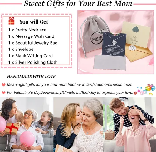 Vista 6 de UNGENT THEM Collar de nudo de amor para suegra, regalo de boda, Navidad, cumpleaños para abuela, madrastra, suegra, suegra, suegra, suegra, ahijada