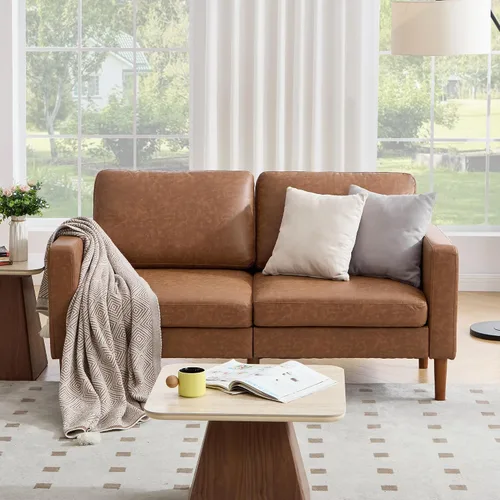 Vista 21 de Kingfun Silla decorativa, sillas de sala de estar, sillón de lectura de chenilla, de mediados de siglo con pie de madera maciza, decoración moderna