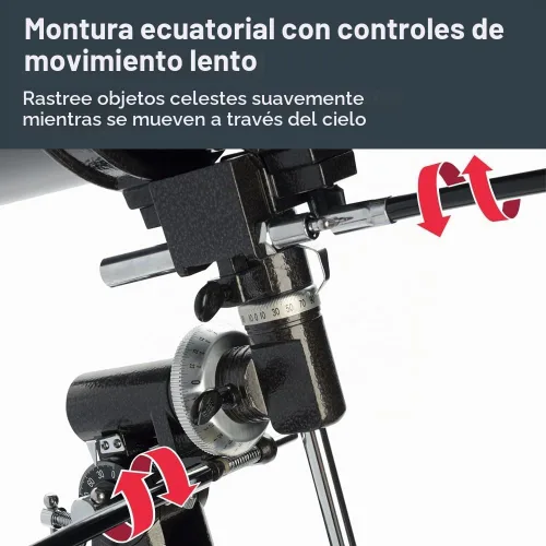 Vista 2 de Celestron - Telescopio PowerSeeker 114EQ - Telescopio ecuatorial alemán manual para principiantes - Compacto y portátil - Paquete de software