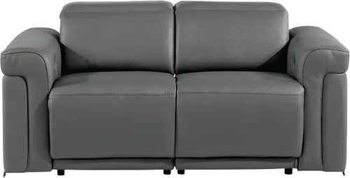 Vista 20 de Blackjack Furniture Mario - Sofá biplaza reclinable de cuero italiano de grano superior con reposacabezas y asientos ajustables, cargadores USB