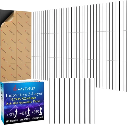 Vista 13 de Paneles Acústicos de Pared Grandes 47.2"x23.6"x1.57" Paquete de 4, Paneles de Prueba de Sonido DIY 3D con Ondas para Paredes, Paneles de Pared