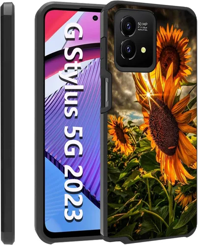Vista 8 de Funda para Moto G Stylus 5G 2023, resistente 2 en 1 de doble capa híbrida de policarbonato duro y silicona suave a prueba de golpes, funda