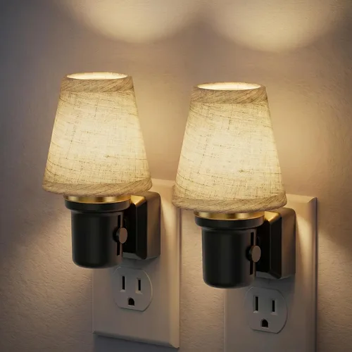 Vista 25 de JandCase Luz Nocturna de Vela, Luces Nocturnas que se Enchufan a la Pared, Blanco Suave 3000K, Brillo Ajustable 0-100LM, Sensor de Anochecer a