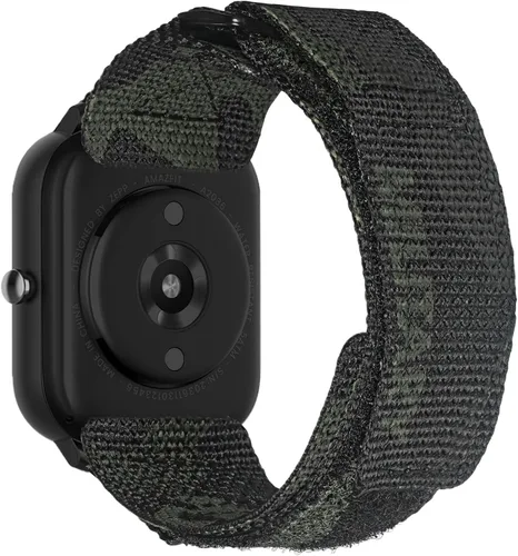 Vista 6 de Hemsut - Correa de reloj compatible con Amazfit, correa deportiva de nailon resistente de camuflaje con diseño de bucle tejido para Amazfit GTS 4/4