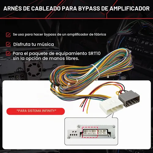 Vista 5 de RED WOLF Arnés de cableado de derivación de amplificador de fábrica para Dodge Ram 2002-2004 OEM AMP, conector de enchufe de cable de alambre