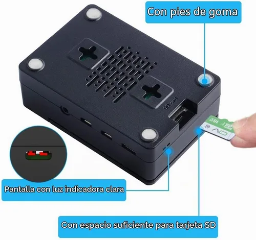 Vista 8 de GeeekPi Funda con ventilador PWM para Raspberry Pi 4, 18W 5V 3.6A USB-C fuente de alimentación para Raspberry Pi 4, disipadores de calor, lector