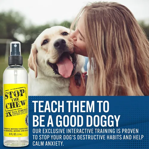 Vista 7 de Spray profesional anti mascadas para perros y cachorros, sin alcohol, disipador amargo más poderoso, 8 onzas