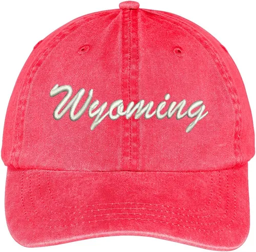 Vista 5 de Trendy Apparel Shop Gorra de algodón ajustable de perfil bajo bordado del estado de Wyoming