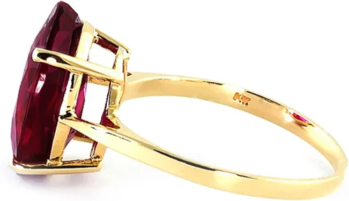 Vista 3 de Galaxy Gold GG Anillo de oro macizo de 14 quilates de 7,5 quilates, rubí ovalado, Gema Metal, Rubí
