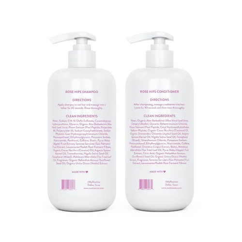 Vista 6 de Routine Wellness Set de champú y acondicionador y suero capilar para cabello más fuerte - Biotina Color seguro Sin sulfatos Vegano Probado