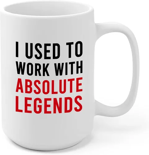 Vista 9 de Panvola Taza de café de cerámica con texto en inglés "I Used To Work With Absolute Legend Coworker Gifts Retirement New Job Goodbye Retired Negro