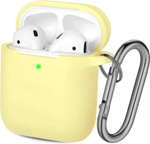Vista 11 de Hamile Compatible con estuche de AirPods, funda protectora de silicona suave (LED frontal visible) diseñada para AirPods con accesorios de llavero