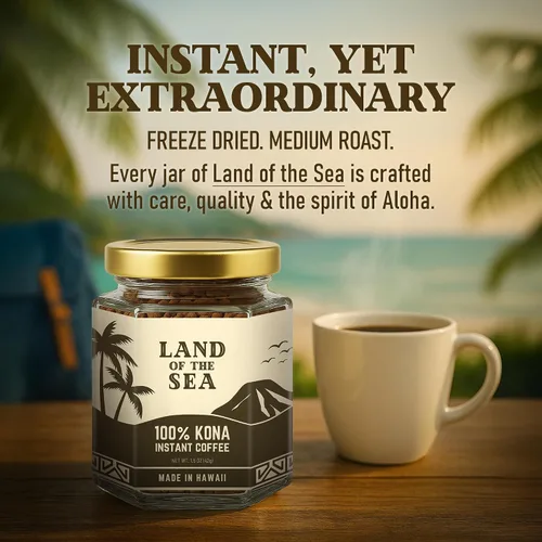 Vista 7 de CAFÉ KONA 100% - Café instantáneo premium liofilizado - Café bajo en ácido - Café arábica de tueste medio de Hawái, 1.5oz (1 paquete 22 porciones)