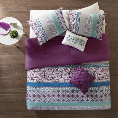 Vista 3 de [Usado] Intelligent Design - Juego de cama moderno para todas las estaciones con funda a juego y cojines decorativos