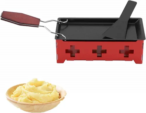 Vista 8 de Queso Raclette - Bandeja de horno antiadherente antiadherente para queso, parrilla de hierro, accesorios de placa de metal para queso, bandeja