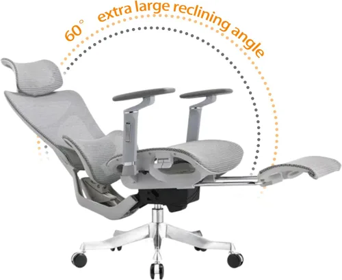 Vista 3 de Ergonomic Gaming Chair Adjustable Lumbar Support,High Back Desk Chair Breathable Mesh Seat, Reclining Computer Chair with Footrest for Home and