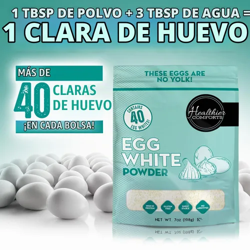 Vista 6 de Healthier Comforts Proteína en polvo de clara de huevo, claras de huevo secas puras, sin sabor, pasteurizadas, listas para comer, sin gluten