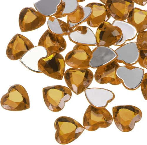 Vista 43 de MECCANIXITY 20 piezas de diamantes de imitación acrílicos de corazón de 0.787 pulgadas (0.787 in) con parte trasera plana, gemas de plástico