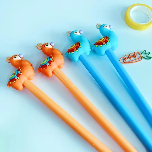 Vista 4 de Animal Llama Alpaca Oveja Camel Bolígrafos de Gel Set Moda Lindo Colorido Kawaii Encantador Colorido Bolígrafos de Gel de Oficina Material Escolar
