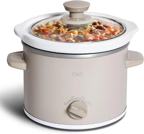 Vista 11 de COOK WITH COLOR 2QT Mini Olla de cocción lenta eléctrica redonda - Configuraciones ajustables, olla de gres extraíble, tapa de vidrio templado, apta