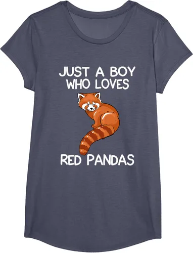 Vista 12 de Just A Boy Who Loves Red Pandas Gift - Camiseta con diseño de panda roja, Negro, S