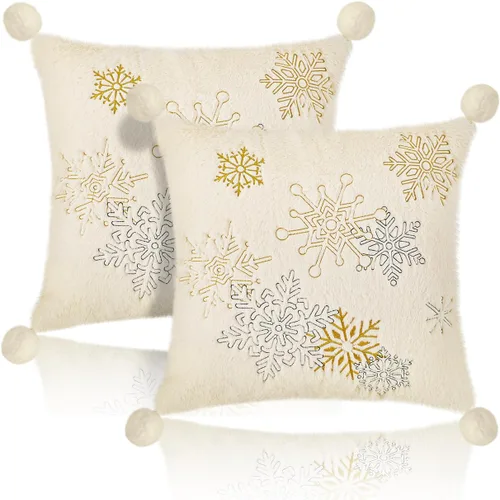 Vista 7 de Lewondr Funda para Almohada Decorativa, 45x45 cm Juego de 2 Fundas de Almohada de Doble Cara de Pelo Sintético Cómodas y Suavemente Decorativas