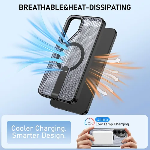Vista 8 de Jshru para Samsung Galaxy S25 Plus / S24 Plus con [2 PIEZAS] protectores de pantalla HD, compatible con MagSafe
