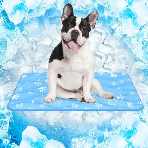 Vista 10 de Rywell Alfombrilla refrescante para perros de 44 x 32 pulgadas con humedad Gris