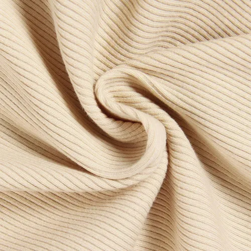 Vista 4 de Roselux - Camiseta ajustada de manga corta con cuello redondo de canalé, camiseta básica de punto. Beige