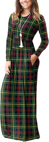 Vista 2 de VIISHOW - Vestidos largos para mujer, informales, sueltos, sencillos, con manga larga y bolsillos