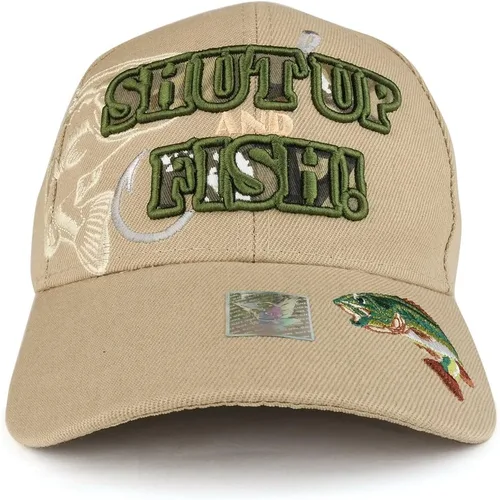 Vista 5 de Shut Up and Fish con Bass y Hook Gorra de béisbol estructurada bordada