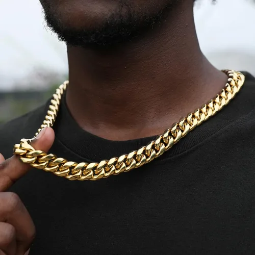 Vista 7 de Cuban Chain Necklace for Men Women 18k Silver Gold Stainless Steel Cuban Chains 8mm 10mm Width Fashion Hip Hop Jewelry