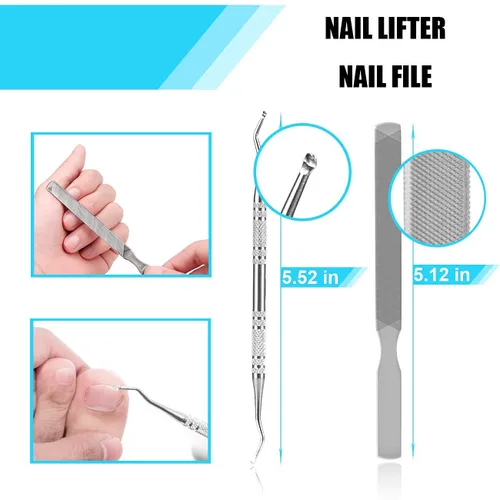 Vista 13 de Kit de eliminación de uñas encarnadas mejorado 2026, tratamiento de uñas encarnadas, corrector de uñas encarnadas de acero inoxidable, herramienta