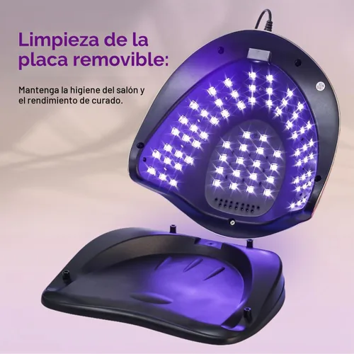 Vista 6 de Lámpara de uñas profesional de 300 W, secado rápido, sensor de movimiento automático, 4 ajustes de temporizador, cobertura uniforme de 72 LED