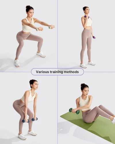 Vista 6 de YOTTOY Juego de mancuernas de 2, pesas de mano de 2-15 libras para mujeres, pesas de mano antideslizantes para gimnasio en casa, entrenamiento